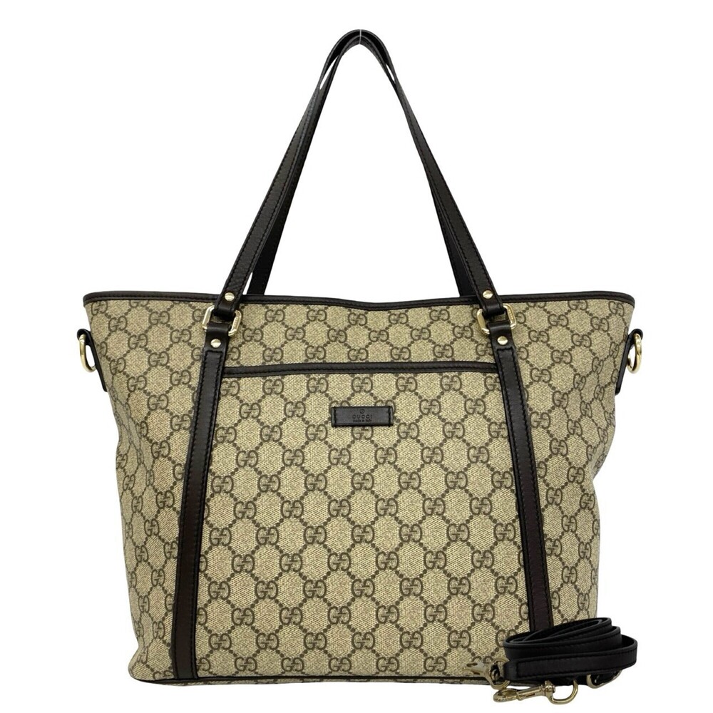 GUCCI Authentic Brown Leather Shoulder Bag